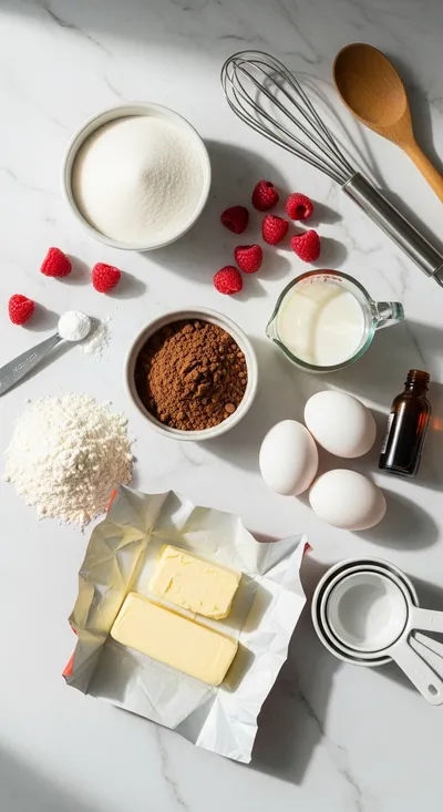 Chocolate Raspberry Cake - cooking process