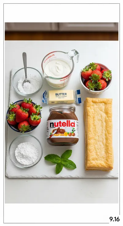 Nutella Strawberries and Cream Puffs - cooking process