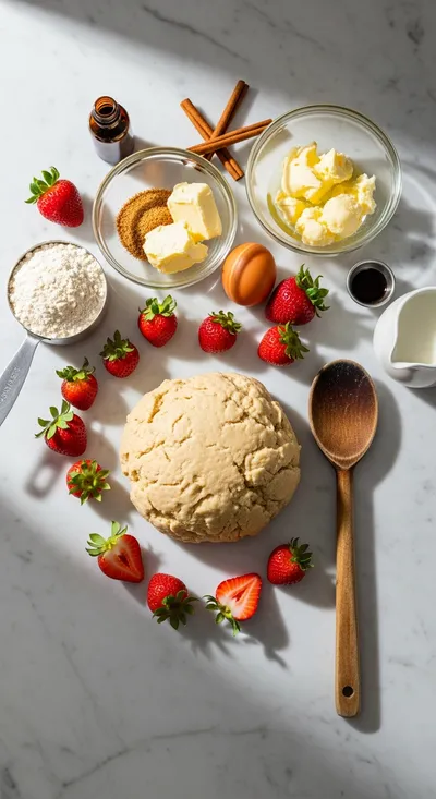 Strawberry Cinnamon Rolls - cooking process